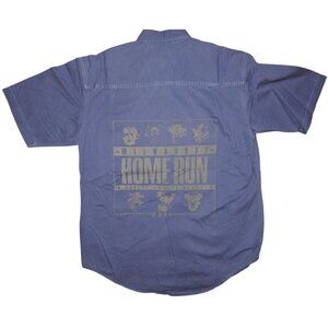 Vintage 2001 Harley Owners Group HOG Milwaukee Home Run Button Up Shirt Medium